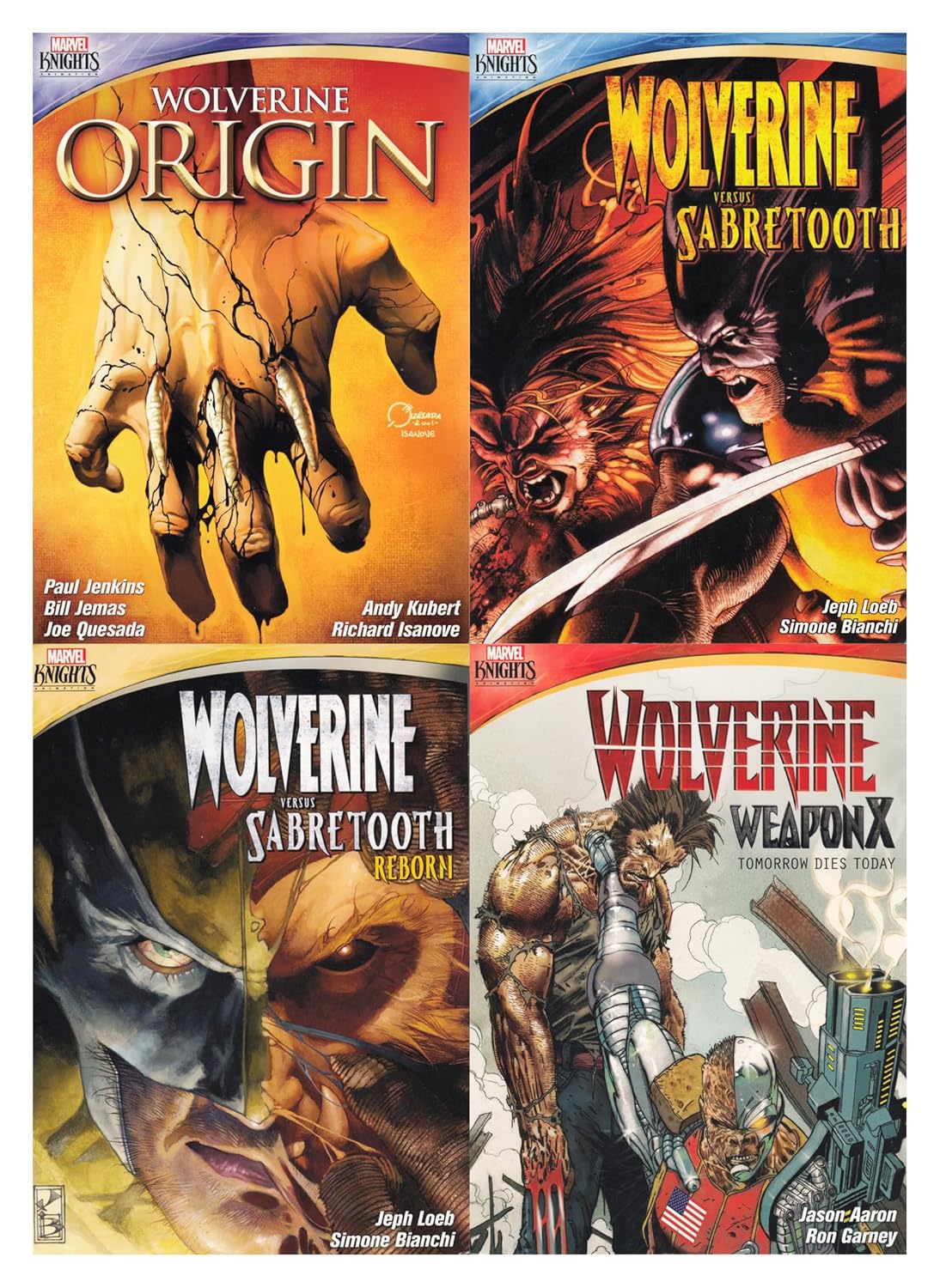 Wolverine Origin / Wolverine Versus Sabretooth / Wolverine Versus Sabretooth Reborn / Wolverine Weapon X: Tomorrow Dies Today (4-Pack)