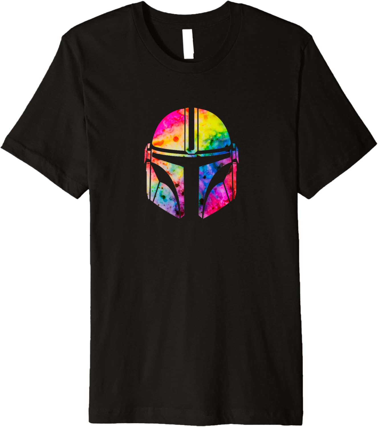 Star Wars The Mandalorian Beskar Helmet Watercolor Tie Dye Premium T-Shirt