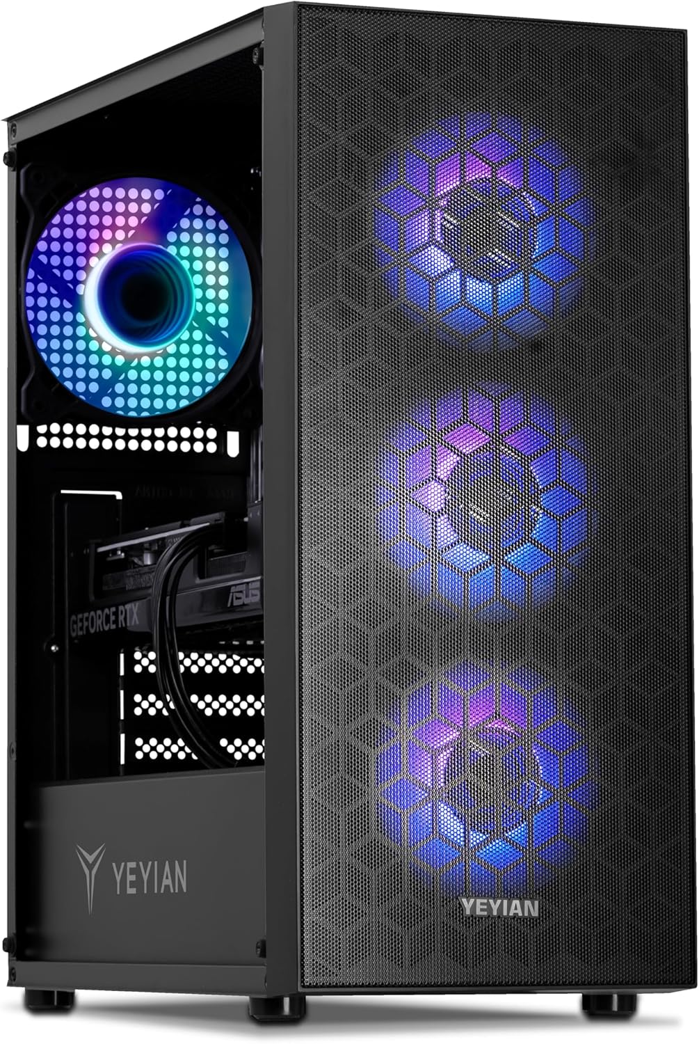 YEYIAN Yumi VR Gaming PC •AMD Ryzen 5 7500F 5.0 GHz • GeForce RTX 4070 12GB • 16GB DDR5 RAM 5600 • 1TB NVMe SSD • Wi-Fi Ready Bluetooth 5 & Windows 11 Home • AI Powered Performance