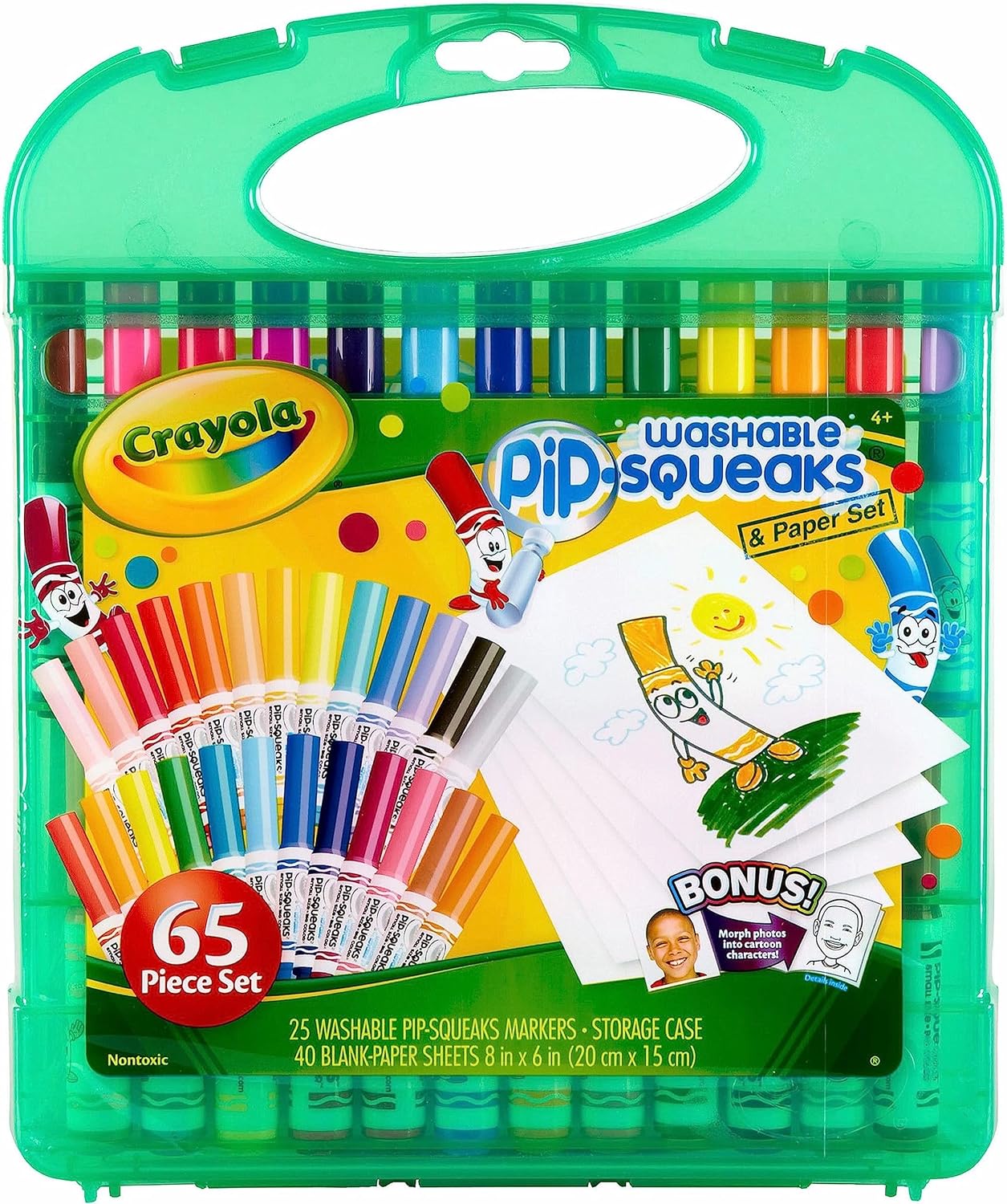 Crayola Pip Squeaks Marker Set (65ct), Mini Washable Markers for Kids, Markers for Coloring Books, Kids Travel Activity, Holiday Gift, 4+