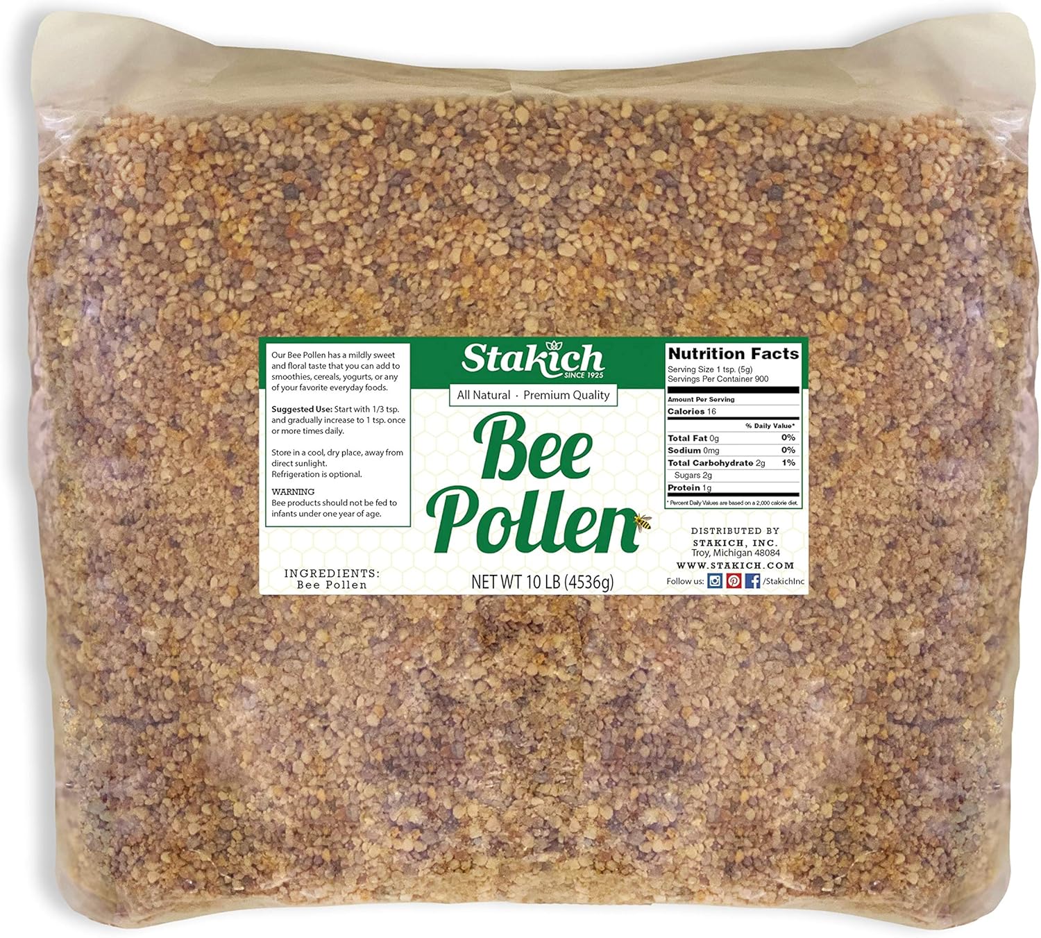 Stakich Bee Pollen (10 Pound (Pack of 1))