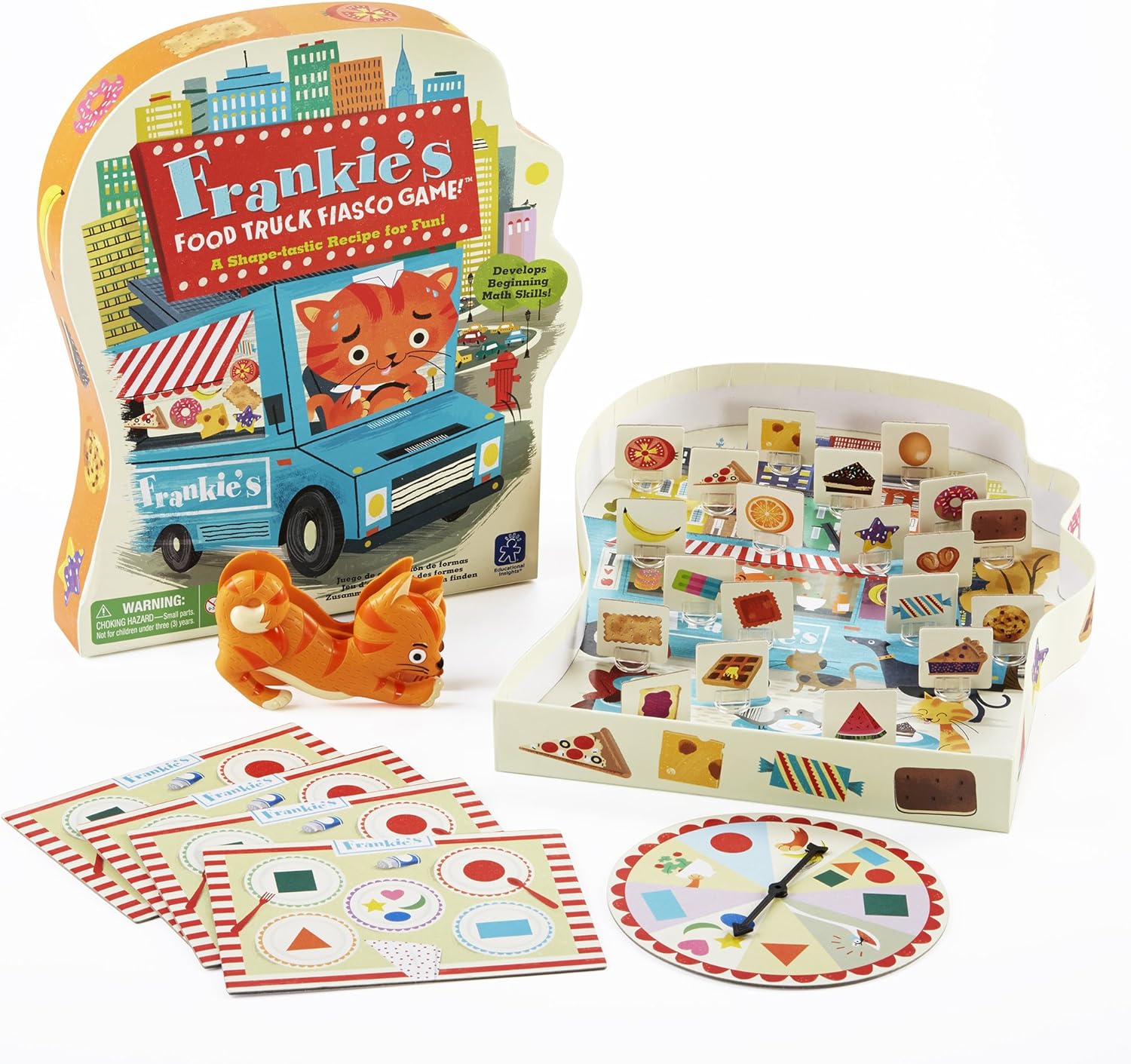 Educational Insights Frankie’s Food Truck Fiasco Game, Shape Matching Award-Winning Board Game for Preschoolers & Toddlers, For 2-4 Players, Fun Family Game for Kids Ages 4+