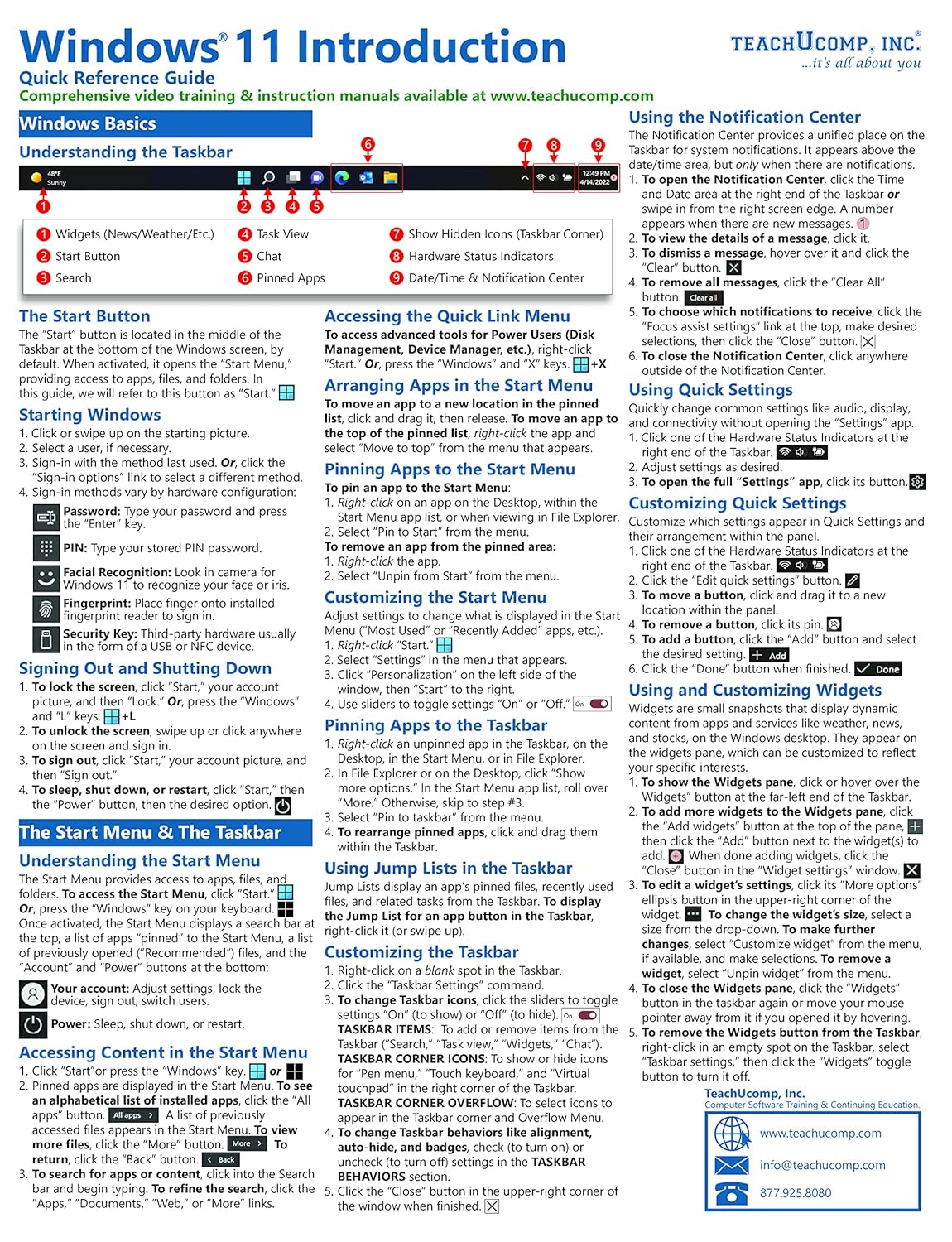 Windows 11 Quick Reference Training Tutorial Guide (Cheat Sheet of Instructions, Tips & Shortcuts – Laminated)