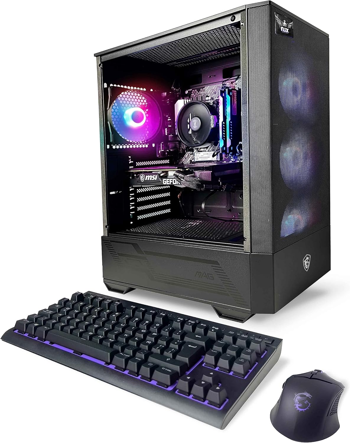 PC Falcon RYZEN 5 5600X 3.7 GHz, GeForce RTX 4060 Ti, 1TB NVME SSD, 16GB DDR4 RAM 3600, 650W Bronze PSU, 11AC WiFi, Bluetooth Windows 11 H 64-bit, Built in USA