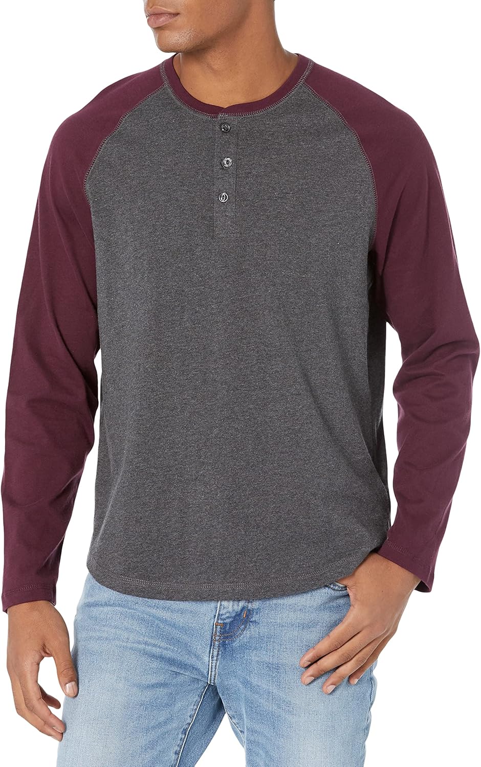 Amazon Essentials Men’s Regular-Fit Long-Sleeve Henley Shirt (Available in Big & Tall)