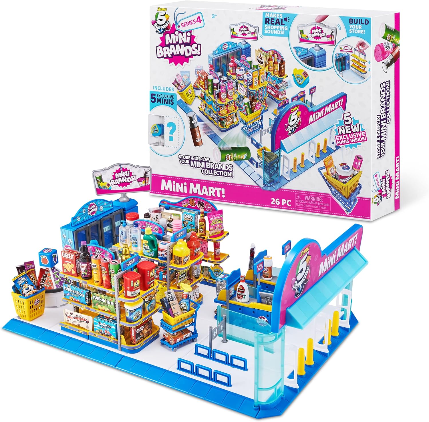 5 Surprise Mini Brands – Mini Mart Playset by ZURU (Series 4) Exclusive and Mystery Collectibles