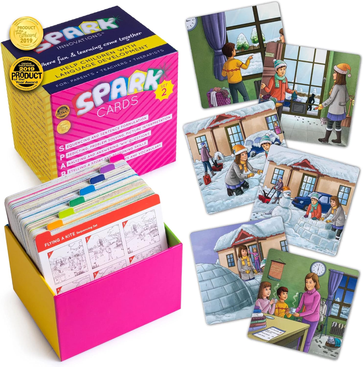 Spark Cards Sequence Cards for Storytelling and Picture Interpretation Speech Therapy Game, Special Education Materials, Sentence Building, Problem Solving, Improve Language Skills