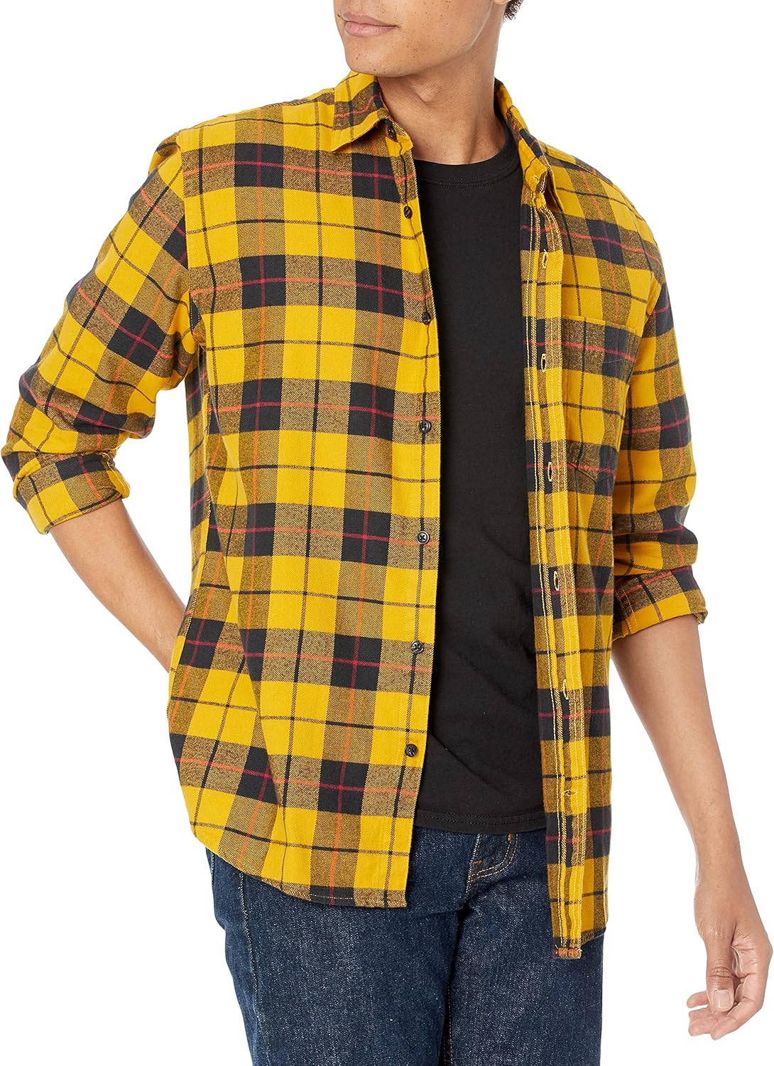 Amazon Essentials Men’s Long-Sleeve Flannel Shirt (Available in Big & Tall)