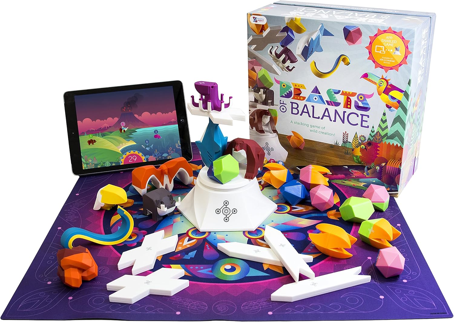 Beasts of Balance – A Digital Tabletop Hybrid Family Stacking Game For Ages 7+ (BOB-COR-WW-1/GEN)Plinth included