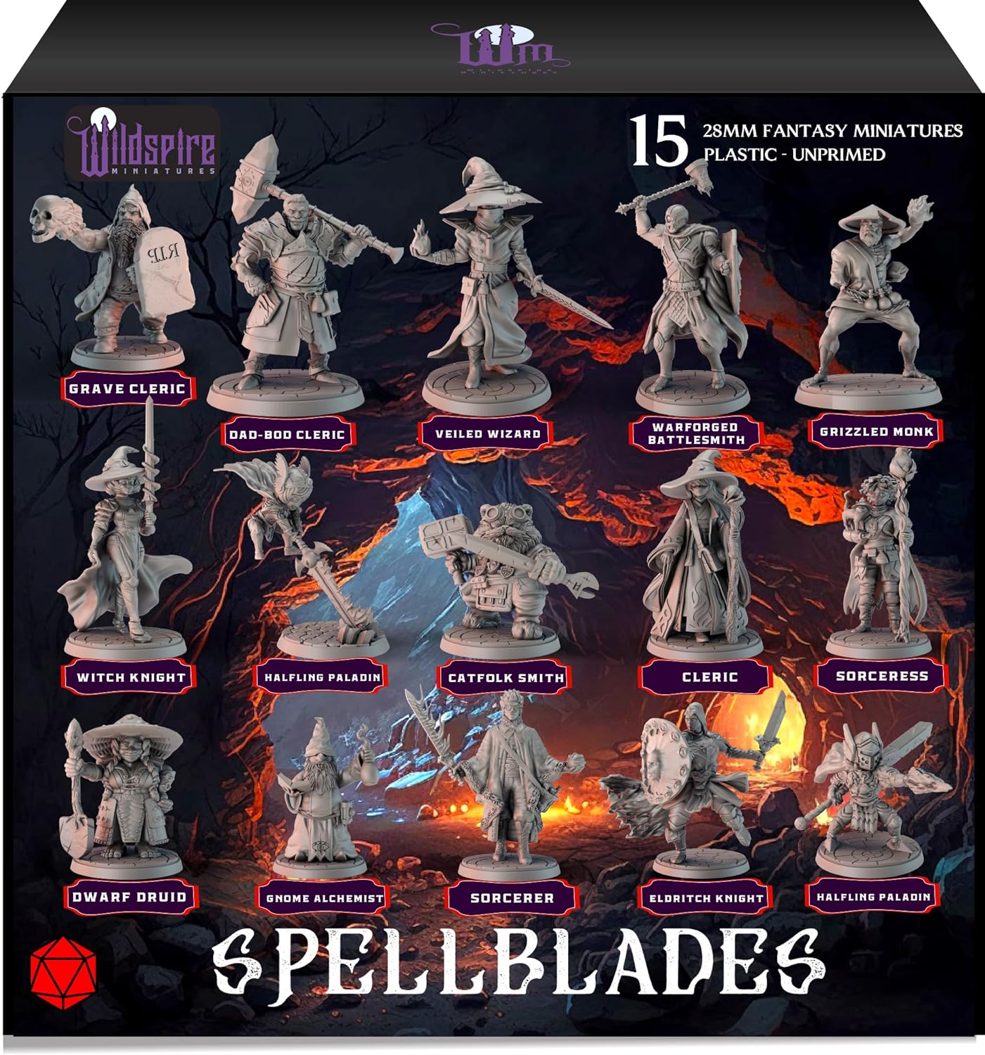 Spellblades – Hero & NPC Characters for DND Miniatures Bulk 28mm-32mm scale Dungeons & Dragons Miniatures D&D Miniatures D and D Figurines DND Minis DND Figures Tabletop Pathfinder Minitures