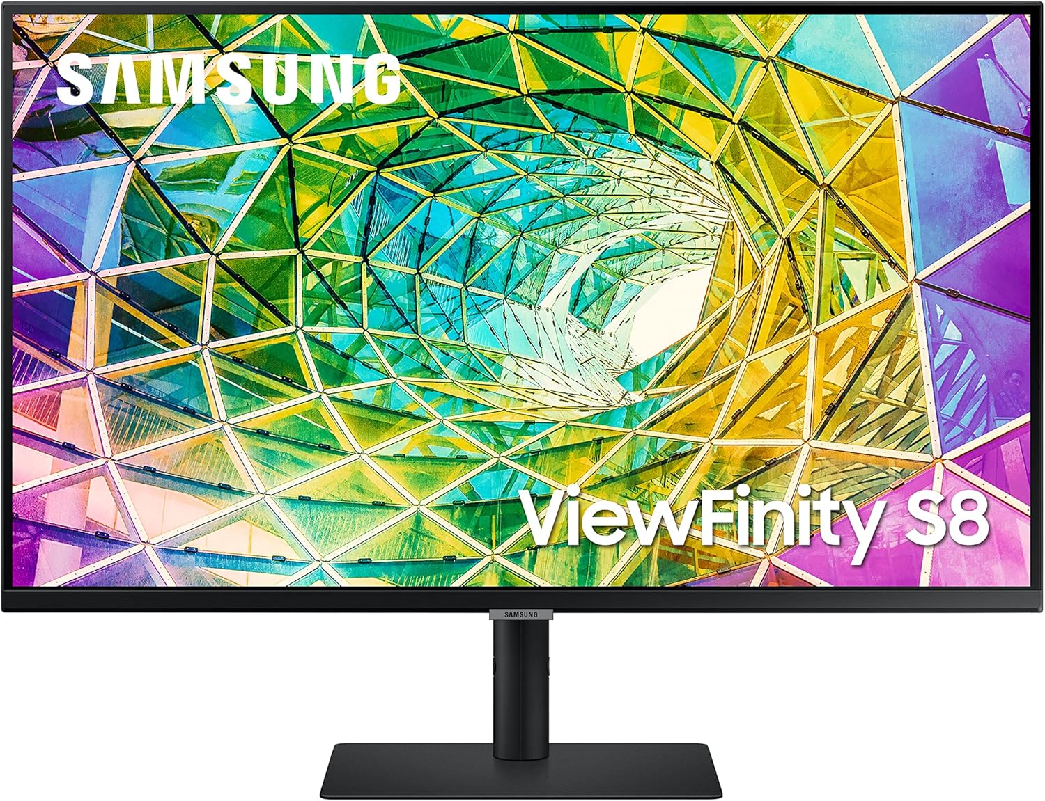 SAMSUNG ViewFinity S80A Series 27-Inch 4K UHD (3840×2160) Computer Monitor, HDMI, USB Hub, HDR10 (1 Billion Colors), Height Adjustable Stand, TUV-Certified Intelligent Eye Care (LS27A804NMNXGO),Black