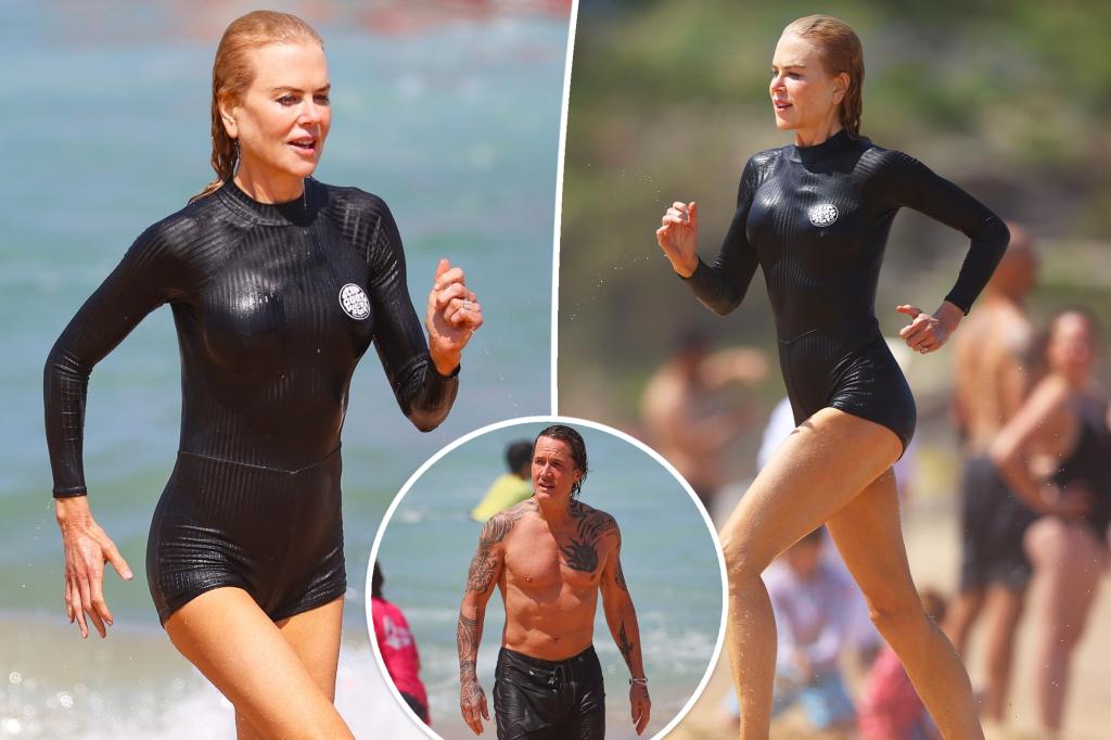 Nicole Kidman flaunts toned figure during beach day in Australia with Keith Urban