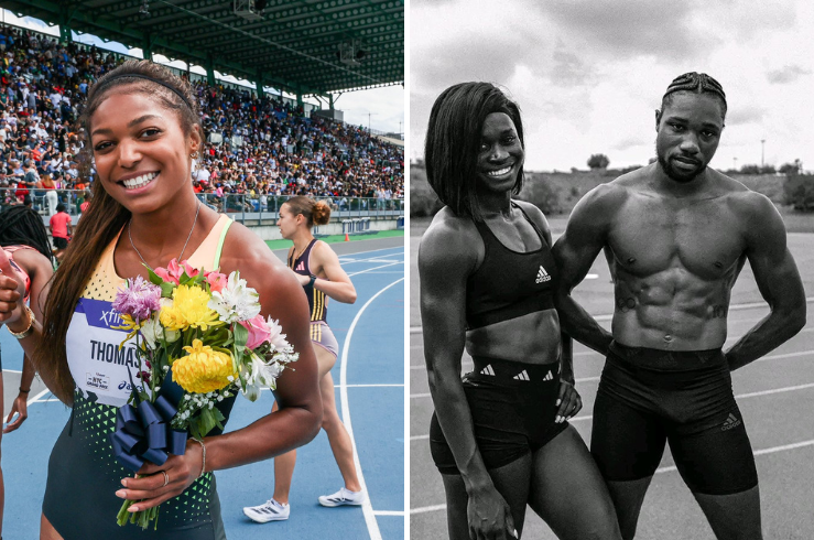 Gabby Thomas gifts Noah Lyles and Junelle Bromfield perfect Christmas present