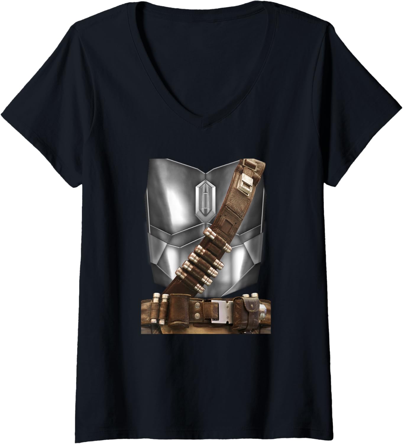 Womens Beskar Armor Easy Costume V-Neck T-Shirt