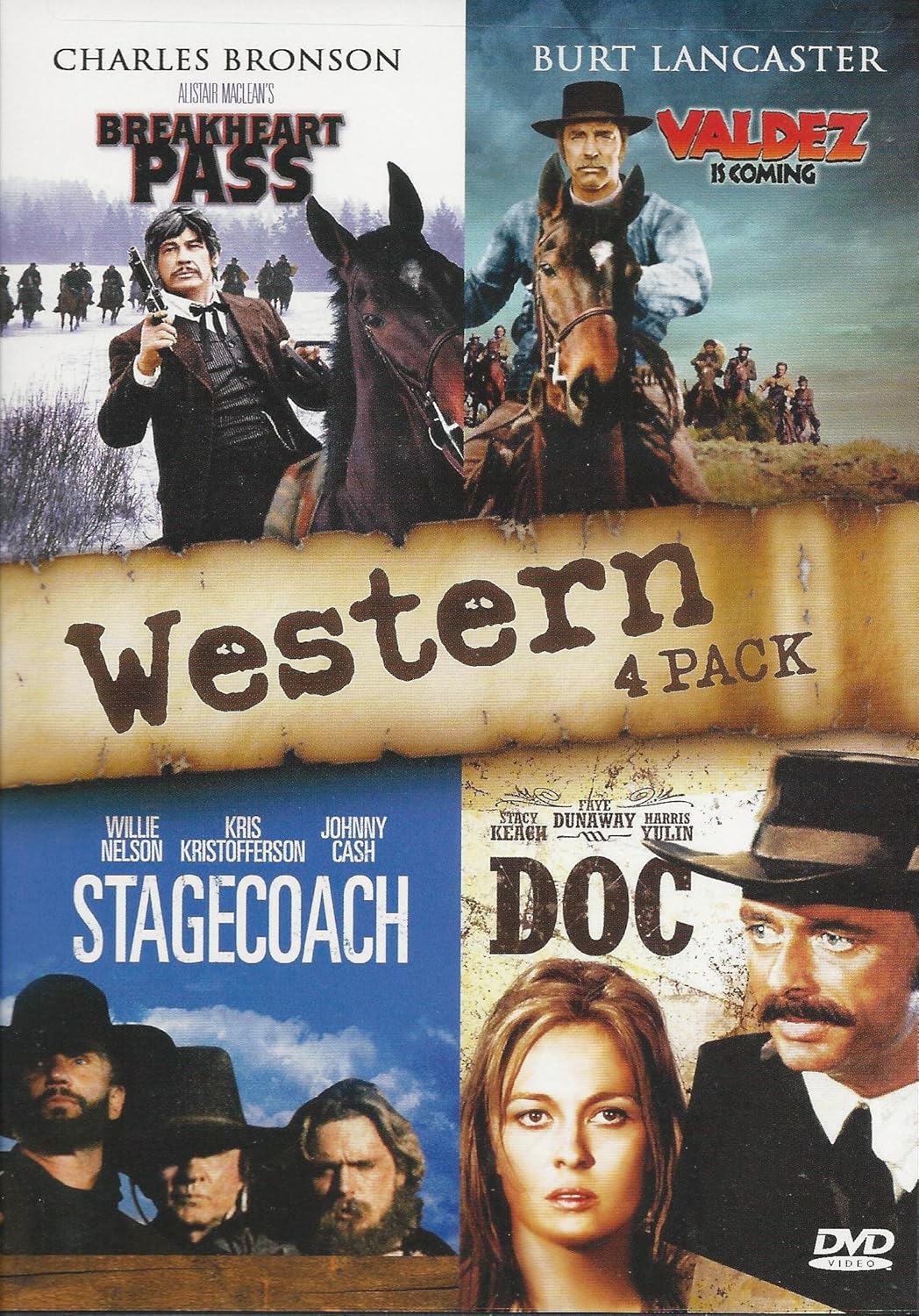 Westerns: 4 PACK MGM Films (Breakheart Pass / Valdez Is Coming / Doc! / Stagecoach)