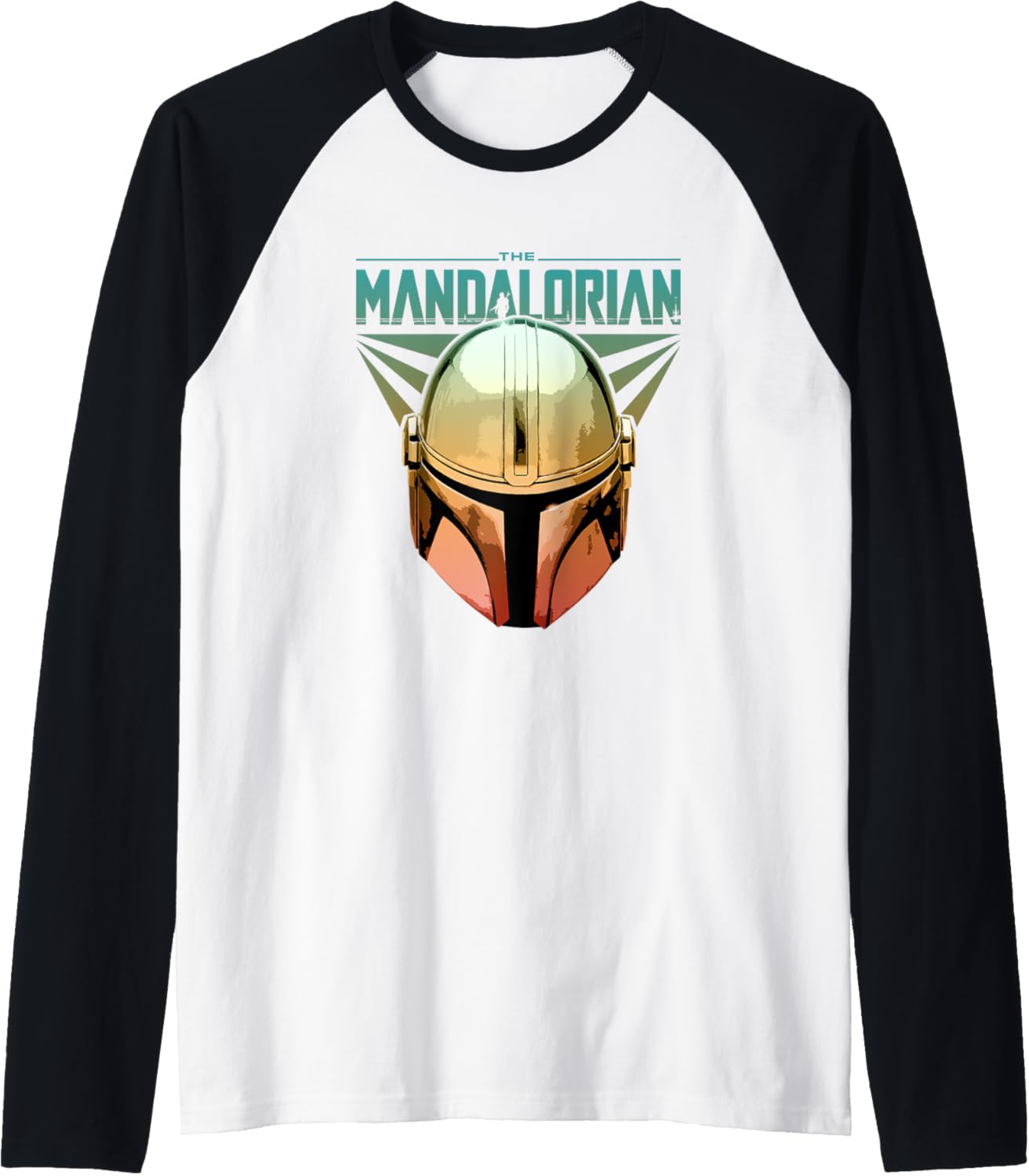 Star Wars The Mandalorian Gradient Beskar Helmet Raglan Baseball Tee