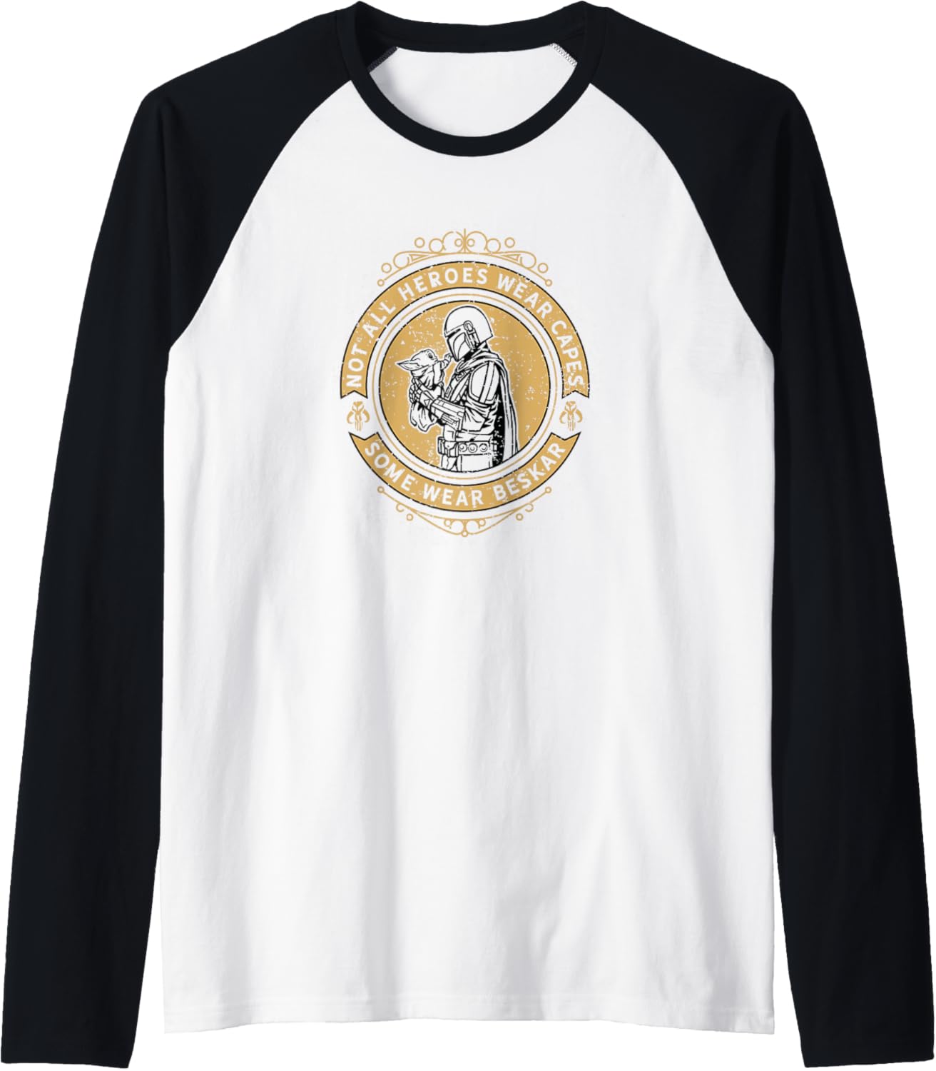 Star Wars: The Mandalorian Father’s Day Heroes In Beskar Raglan Baseball Tee