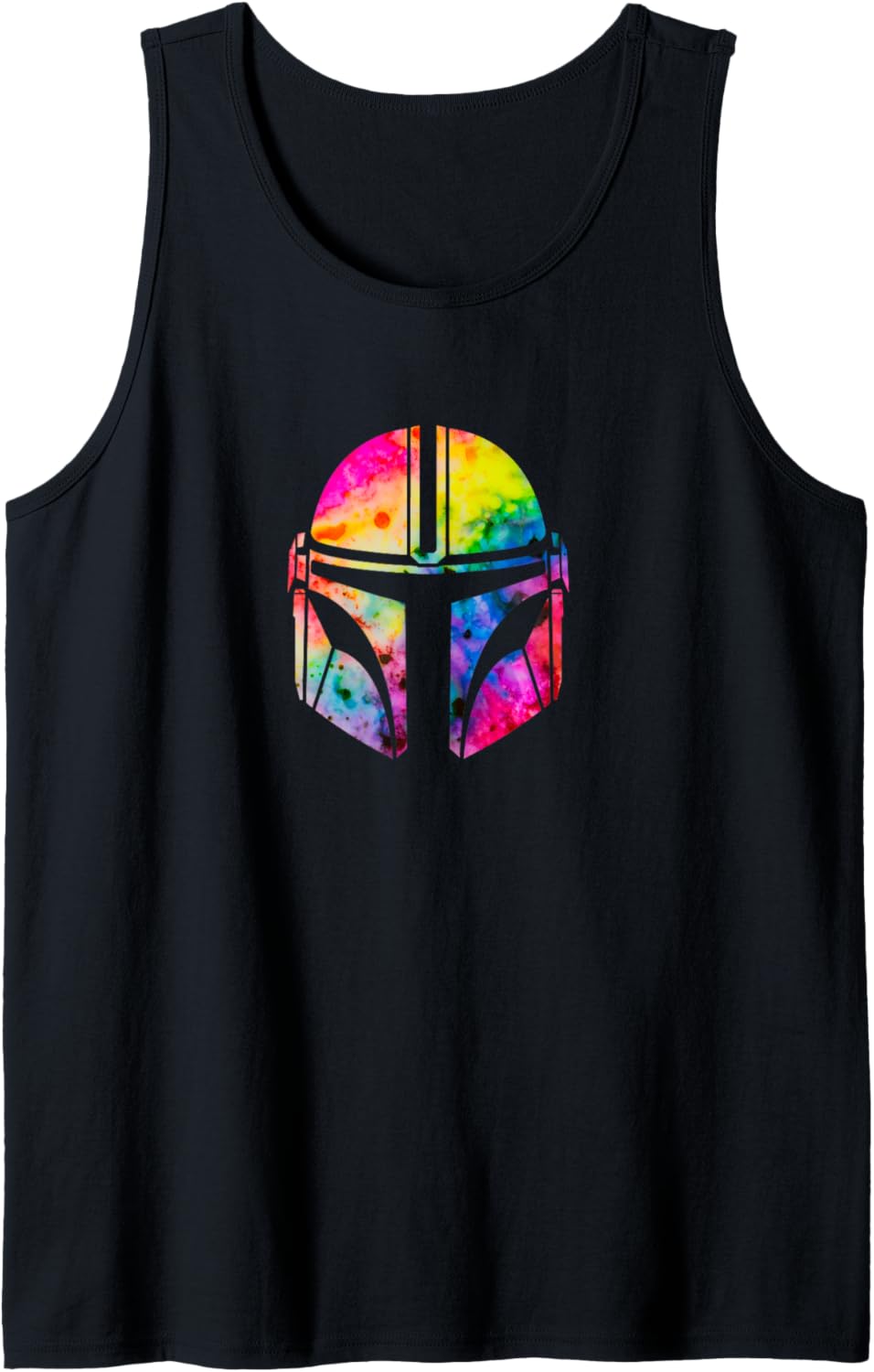 Star Wars The Mandalorian Beskar Helmet Watercolor Tie Dye Tank Top