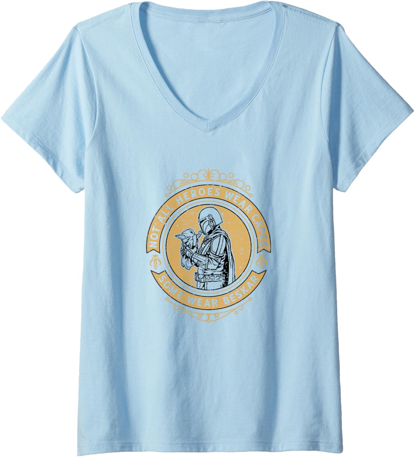 Womens Star Wars: The Mandalorian Father’s Day Heroes In Beskar V-Neck T-Shirt