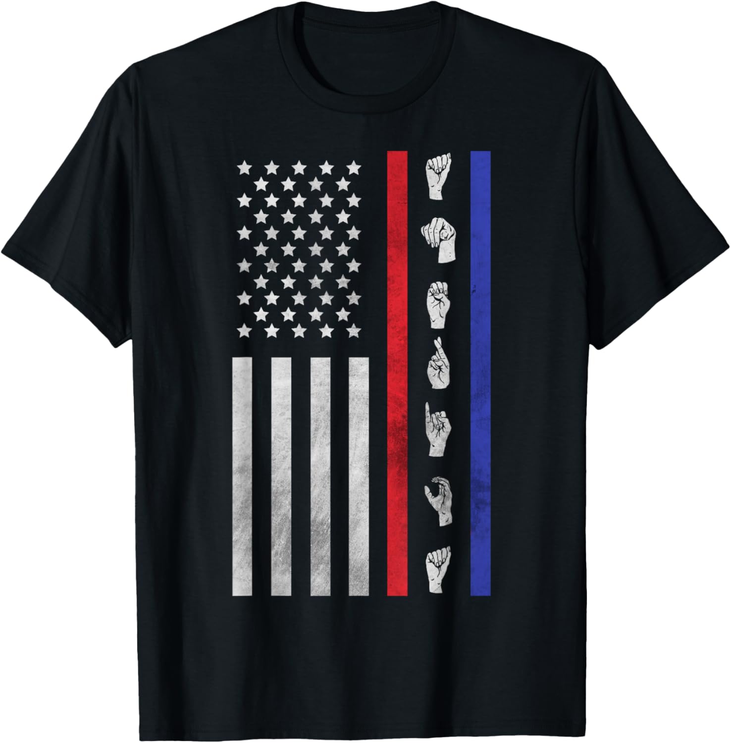 American Flag ASL Shirt American Sign Language America USA T-Shirt