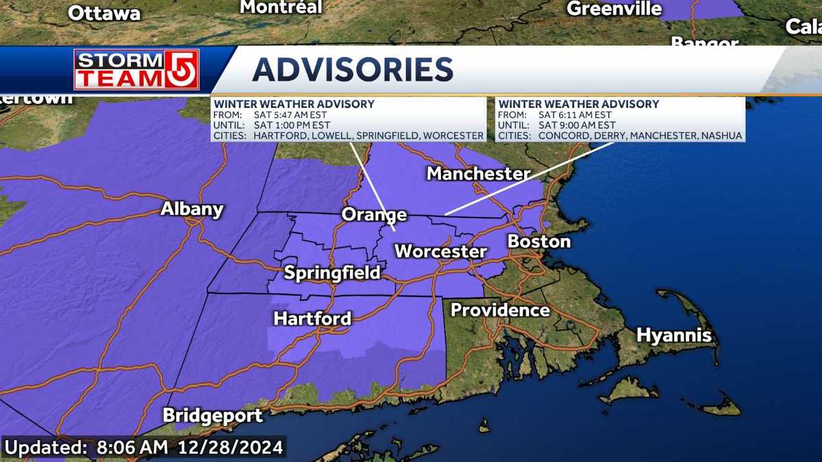 Icy conditions expected Saturday as freezing rain arrives in Mass.