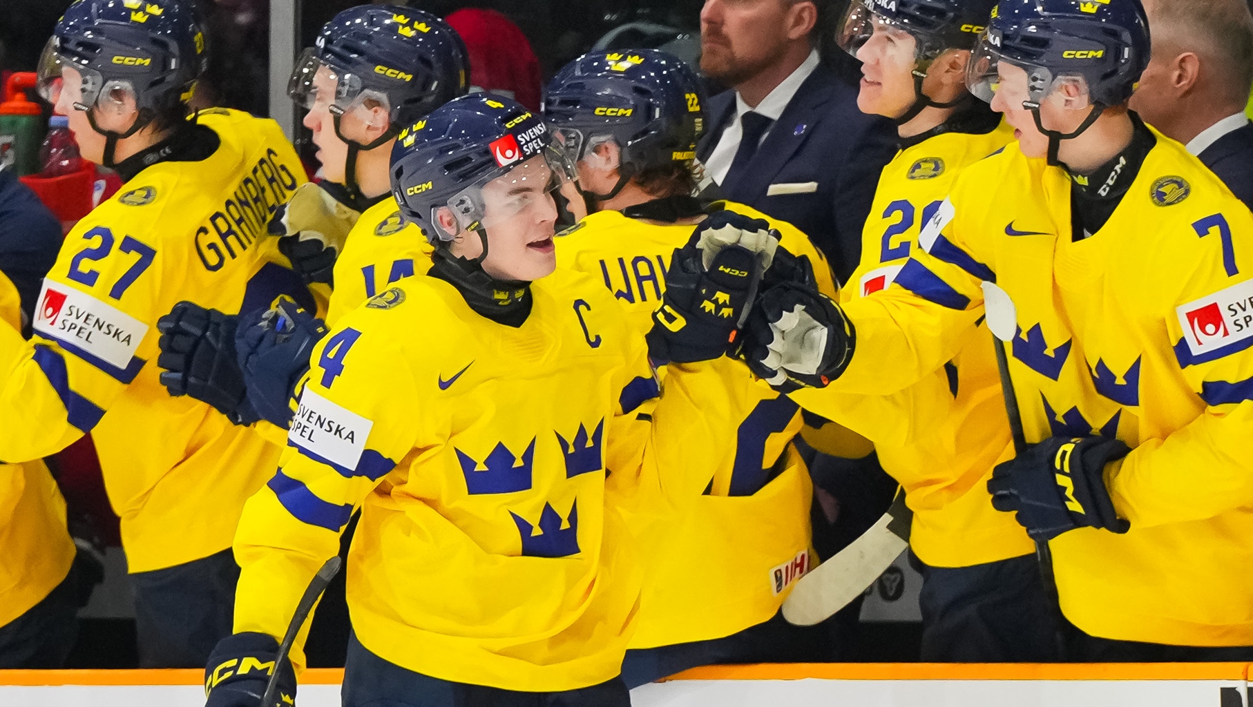 Swedish captain Axel Sandin-Pellikka completes natural hat trick to open World Juniors