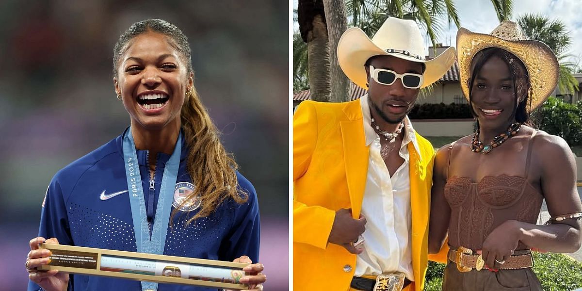 Gabby Thomas sends Noah Lyles and fiancée Junelle Bromfield customized item as Christmas gift