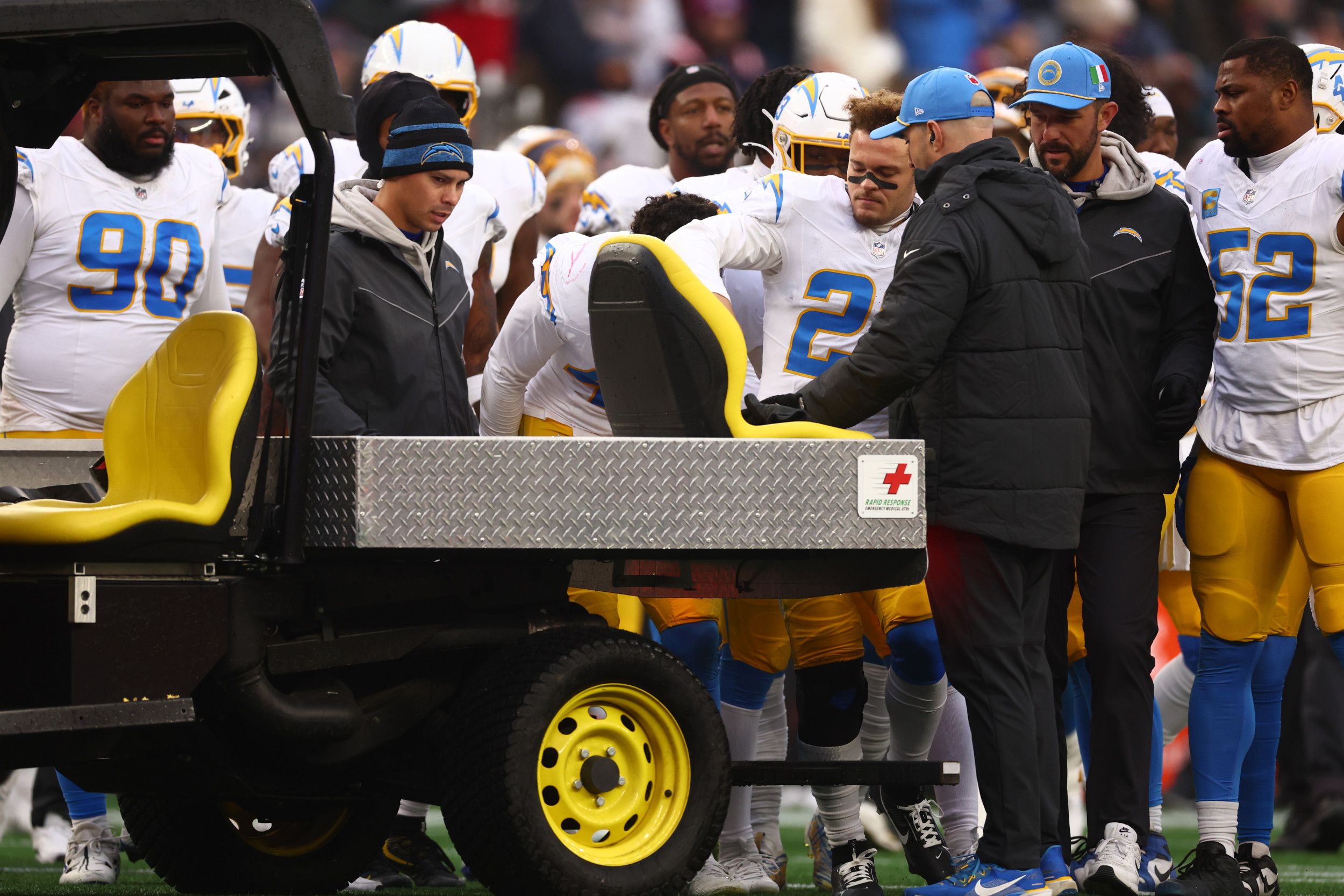 Chargers Defender Carted Off Field With Scary Non-Contact Injury