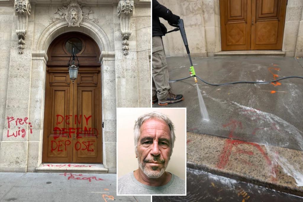 Pro-Luigi Mangione punks vandalize Jeffrey Epstein’s former NYC mansion: ‘Deny, defend, depose’