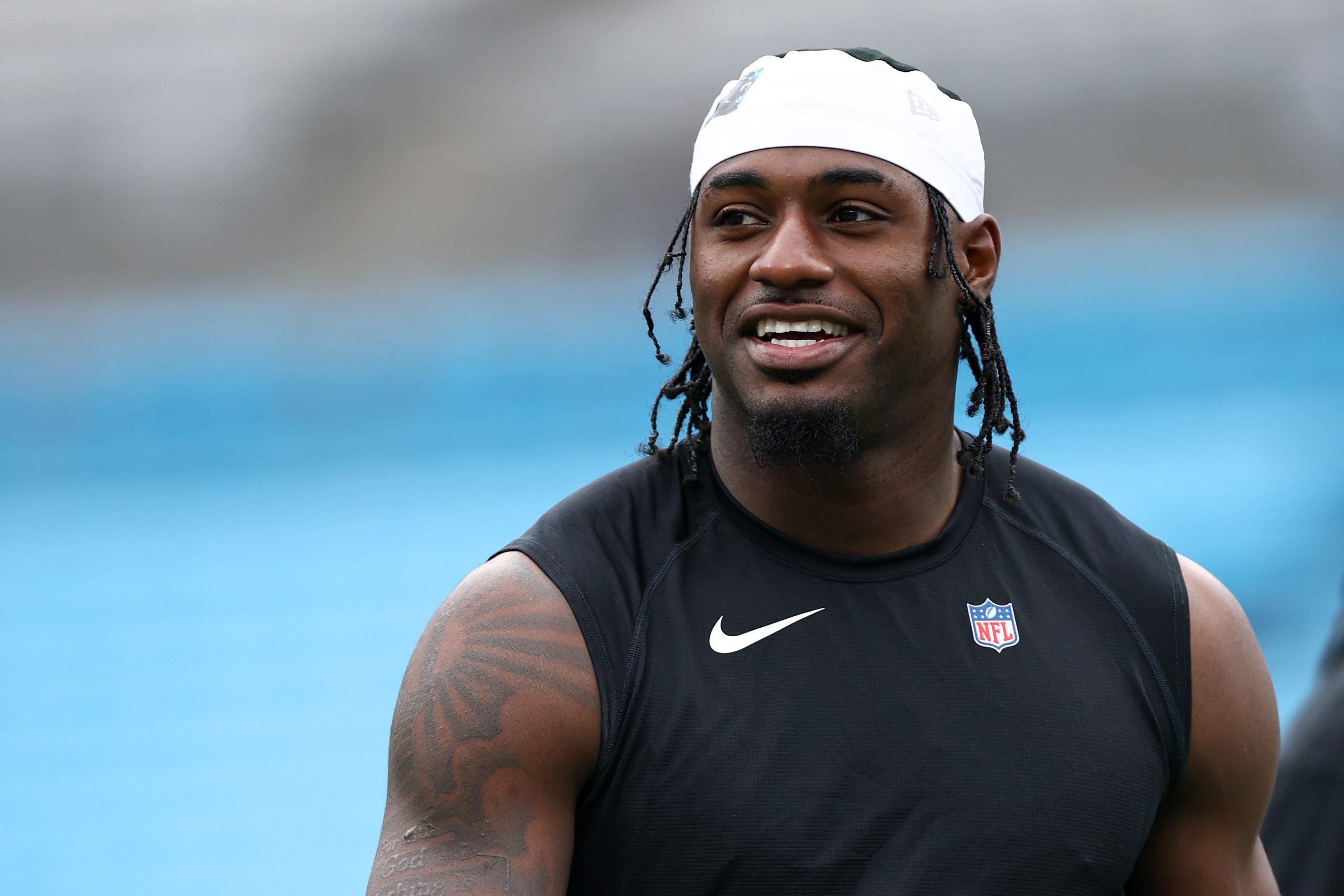 Panthers WR Xavier Legette Shows Off Cooked Raccoon in Locker Room