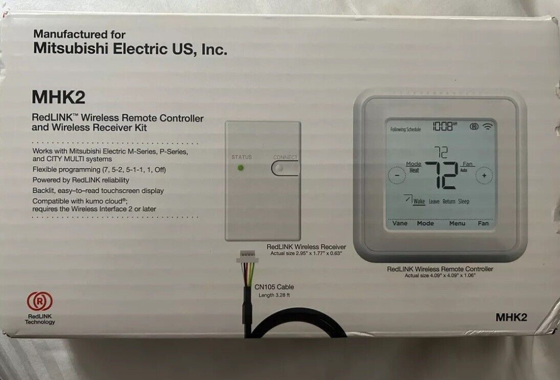 Mitsubishi MHK2 RedLINK Wireless Thermostat & Receiver Kit