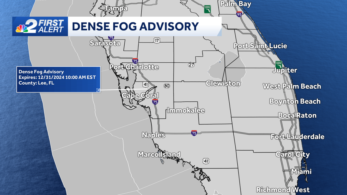 Dense fog covering the Gulf Coast for final day of 2024