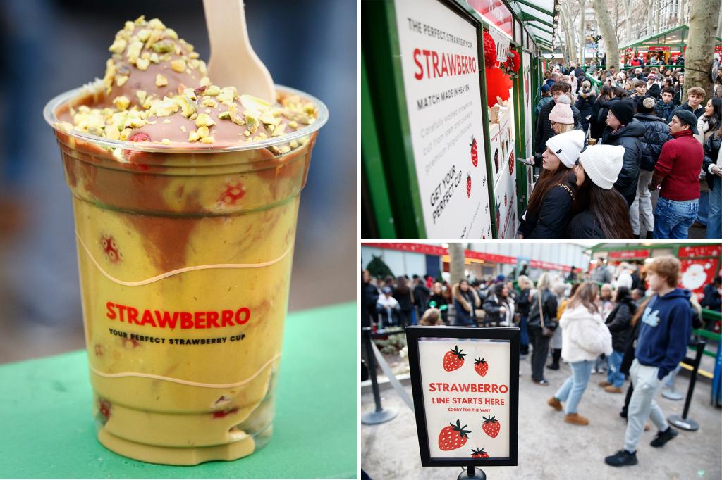 Dubai chocolate berry cup at Bryant Park draws long lines