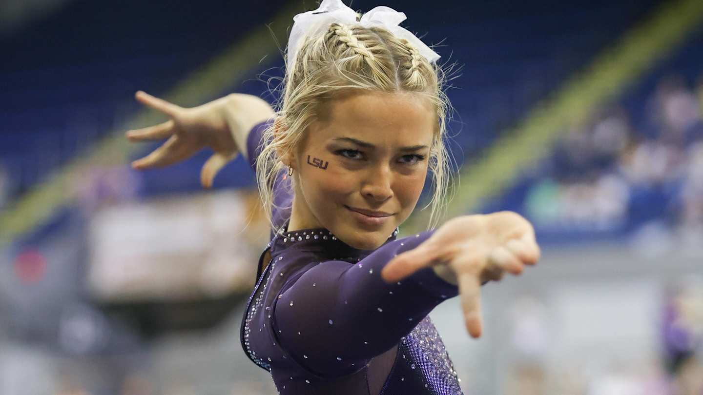 Livvy Dunne slays in new ‘white dazzler’ leotard for LSU gymnastics meet