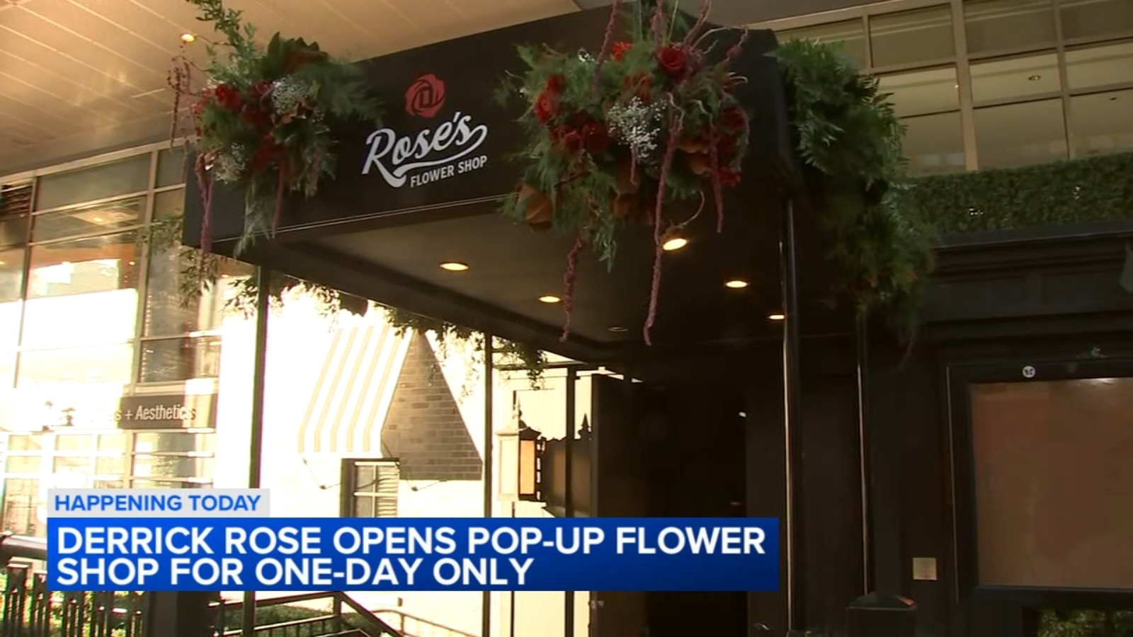 Former Chicago Bulls star Derrick Rose opens Rose’s Flower Shop downtown for 1 day only; player to be honored at game Saturday