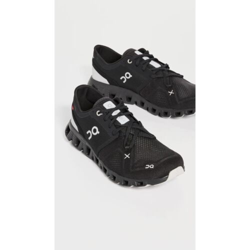 On Cloud X 3 Sneakers in Black 7.5 with Box Womens Athletic Shoes