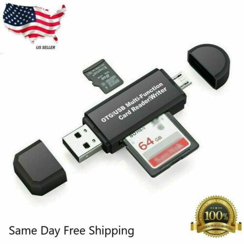 Micro USB OTG to USB 2.0 Adapter SD/Micro SD Card Reader With Standard USB Male