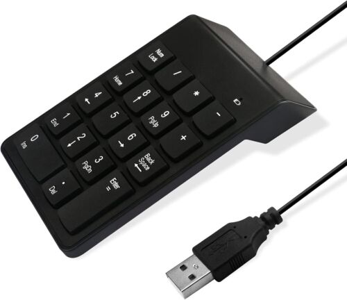 USB Numeric Keypad – Slim & Portable 10-Key Numpad for Laptop, PC, Surface, Note