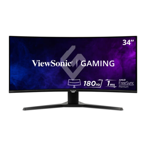 ViewSonic 21:9 Curved Gaming Monitor VX3418-2KPC 34″ 1440p 180Hz 1ms with