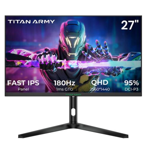 TITAN ARMY P27A2R 27 inch Gaming Monitor, Fast IPS 180Hz Adaptive Sync 2560*1440