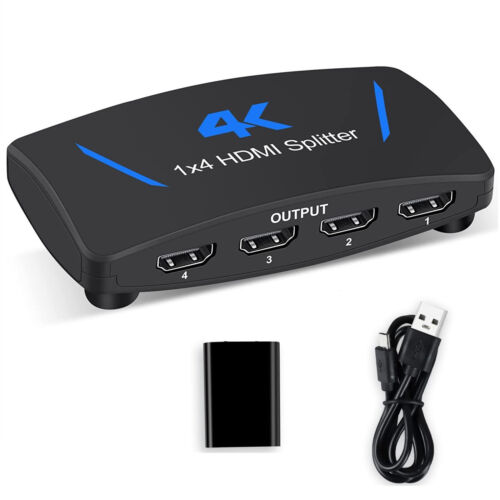 4K HDMI Splitter 1 In 4 Out 2K@30Hz 1080P HD 1.4b Splitter 1×4 Adapter For HDTV