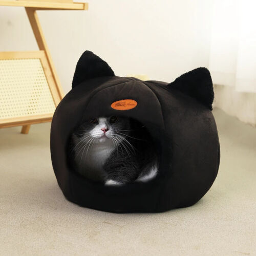 Cat Bed Nest Sleeping Tunnel Hide Plush Soft Calming Anxiety Relief Small Dogs