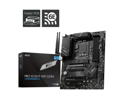 MSI  PRO B760-P Motherboard  DDR4 II 4x DDR4 5x PCIE x16 2x M.2, 1x HDMI 1x DP