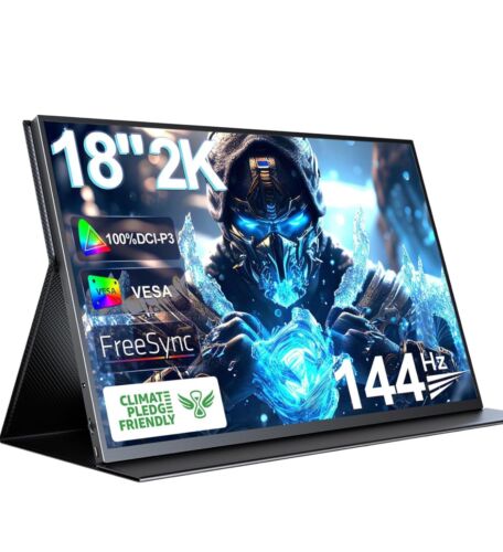 UPERFECT 18″ 2K 144Hz Portable Gaming Monitor 100%DCI-P3 VESA Mount Matte Screen