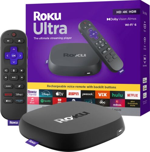 Roku Ultra 2024 | 4K/HDR10+/Dolby Vision & Atmos Streaming Device Rechargeabl…