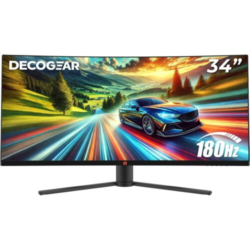 34″ 3440×1440 21:9 Ultrawide Curved Monitor, 180Hz, HDR10, 4000:1 Contrast Ra…