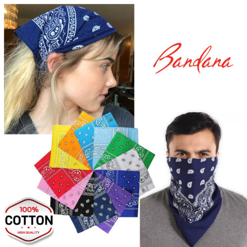 USA Seller 100% Cotton Paisley Bandanas 22″X22″ Scarf Head Neck Bandannas