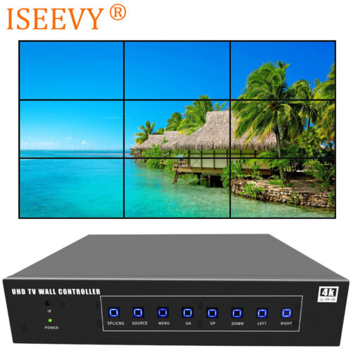 UHD 4K Video Wall Controller 3×3 2×4 4×2 support 4K60 Input and Rotate 90 Degree