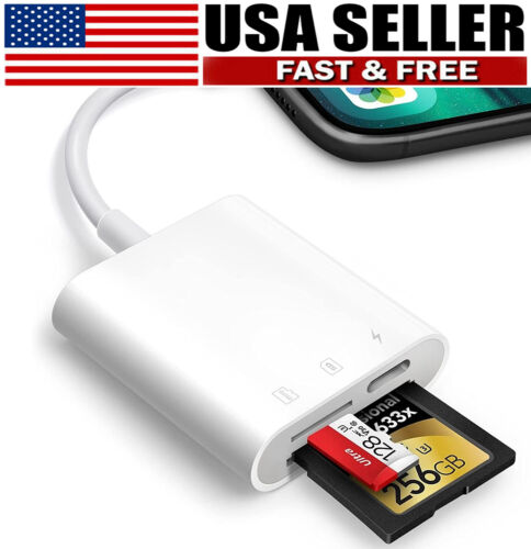 SD Card Reader for iPhone iPad,Trail Game Camera SD Card Viewer with Dual Slot