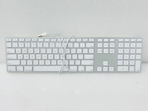 X10 Genuine Apple A1243 Wired Aluminum USB Keyboard, Numeric Keypad / USED